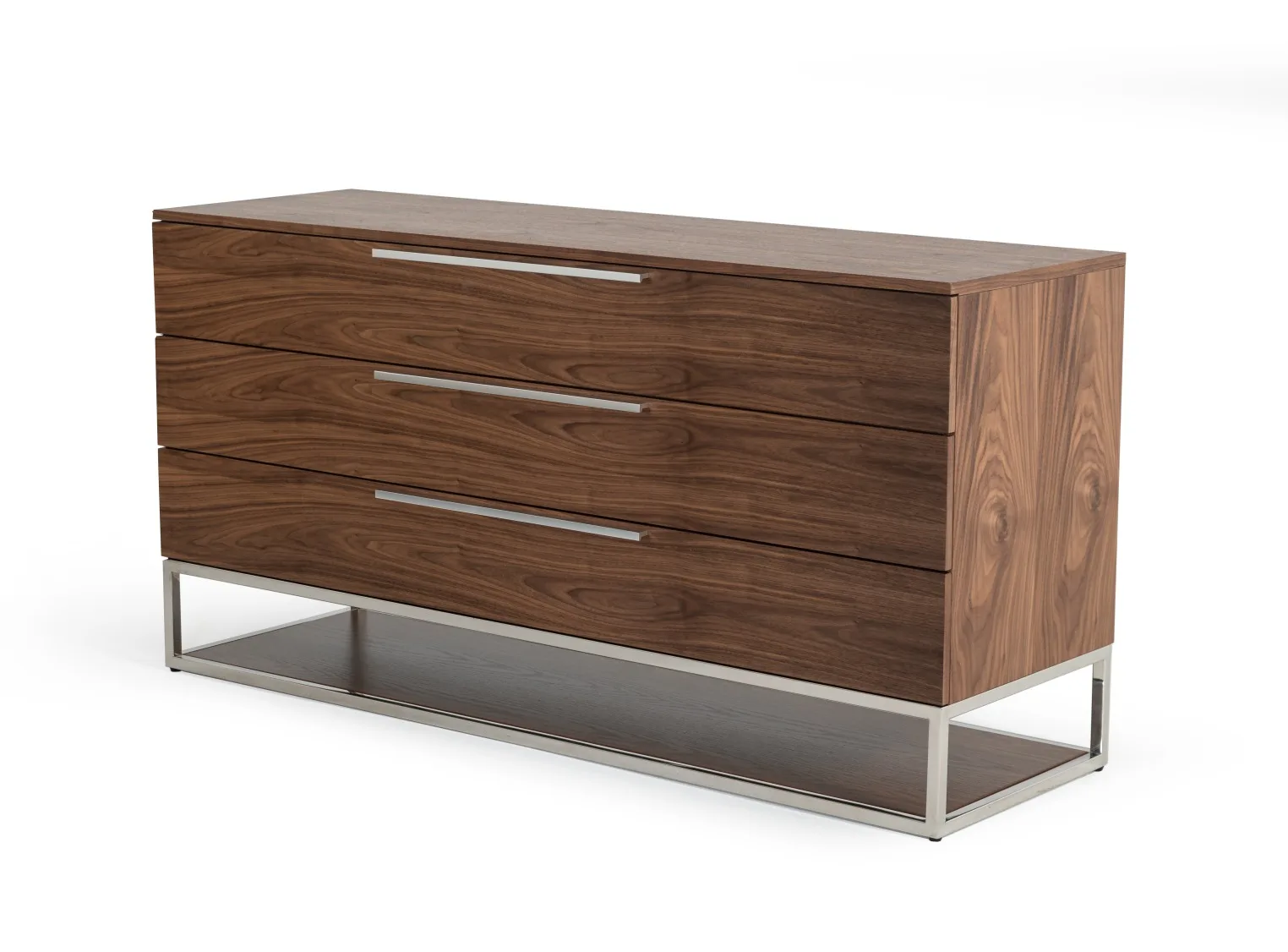 Modrest Heloise - Contemporary Walnut & Stainless Steel Dresser 4 Modrest Heloise - Contemporary Walnut & Stainless Steel Dresser - Image 4