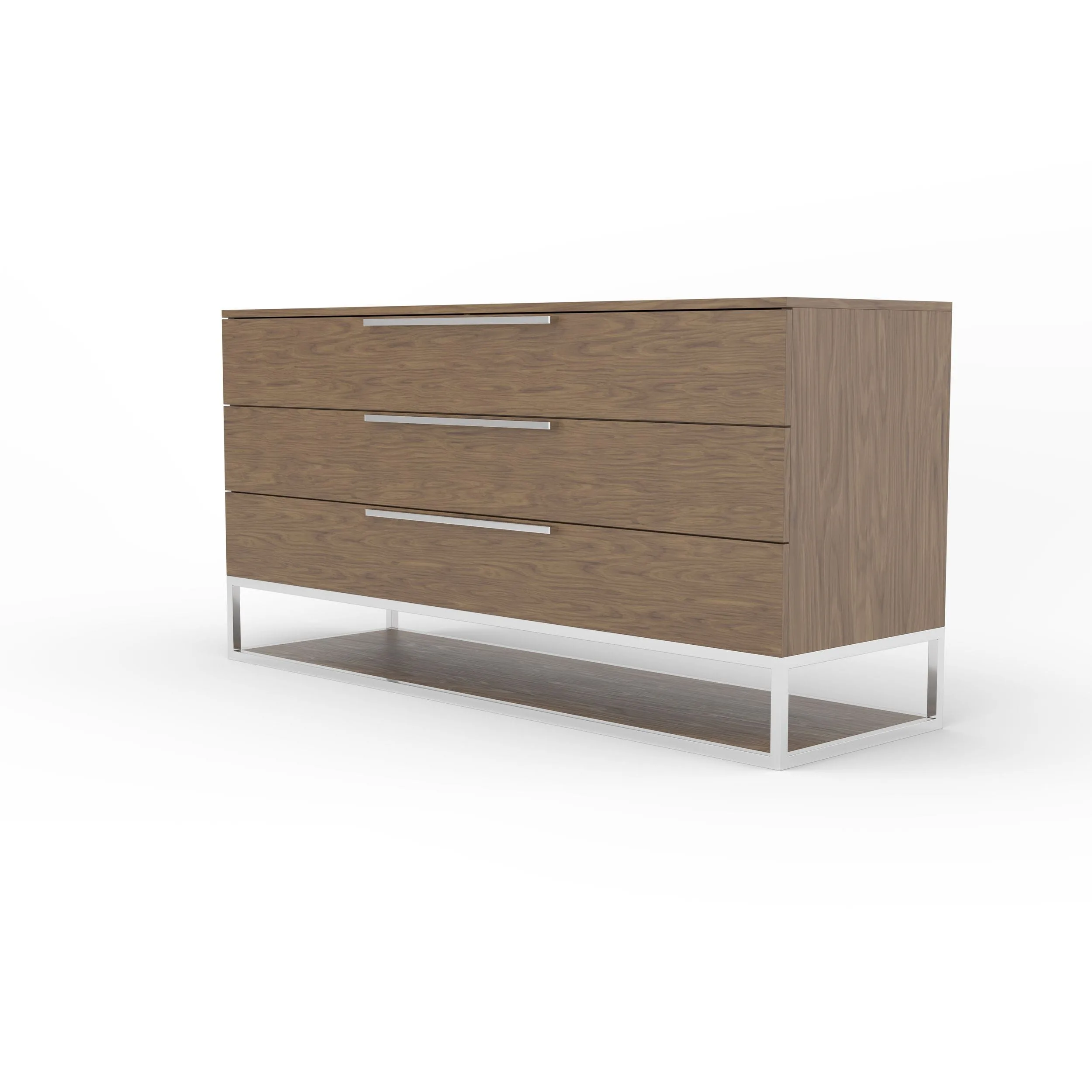 Modrest Heloise - Contemporary Walnut & Stainless Steel Dresser 1 Modrest Heloise - Contemporary Walnut & Stainless Steel Dresser