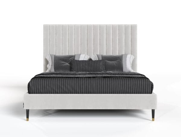 Modrest Hemlock - Contemporary White Fabric  Bed - Image 4