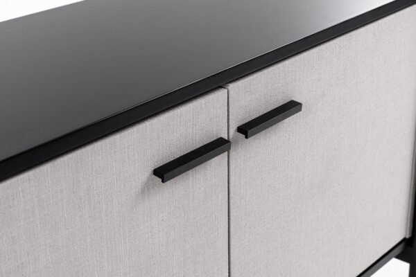 Modrest Hobart - Modern Beige Fabric & Black Metal Buffet - Image 5