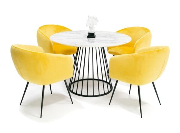 Modrest Holly - Modern Round White and Black Dining Table - Image 2