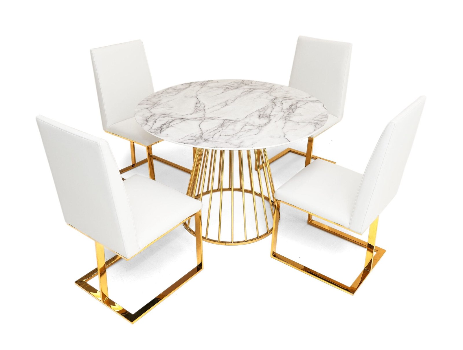 Modrest Frankie - Contemporary White & Gold Dining Chair 4 Modrest Frankie - Contemporary White & Gold Dining Chair - Image 4