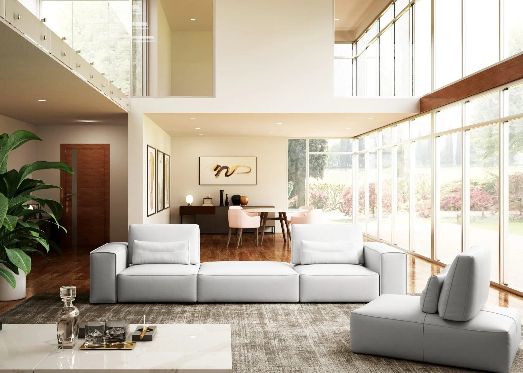 hollywood vgcc 79421 white sectional sofa 2 1 - Modern Sectional Couch