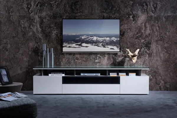 Modrest Hurst Contemporary Grey Gloss TV Stand - Image 5