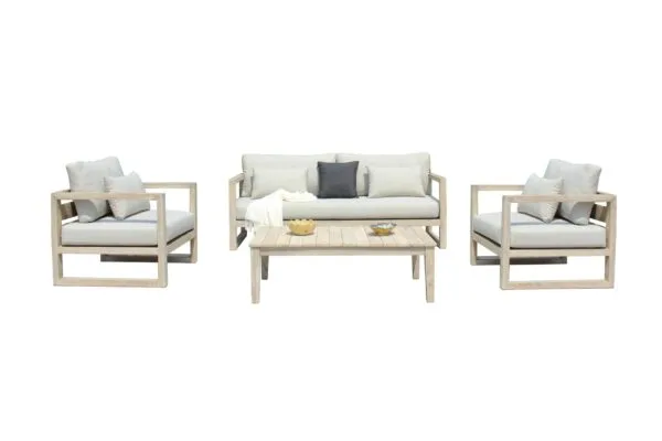 Renava Calm - Outdoor Grey + Acacia Sofa Set - Image 5