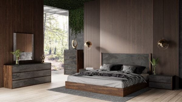Nova Domus Rado - Modern Walnut & Volcanic Slate Bed - Image 2