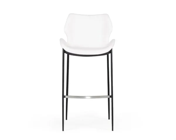 Modrest Ithaca - Modern White Leatherette Bar Stool (Set of 2) - Image 2