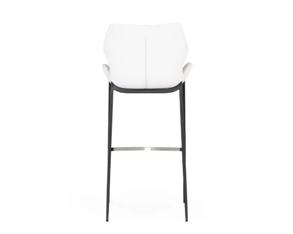 Modrest Ithaca - Modern White Leatherette Bar Stool (Set of 2) - Image 4