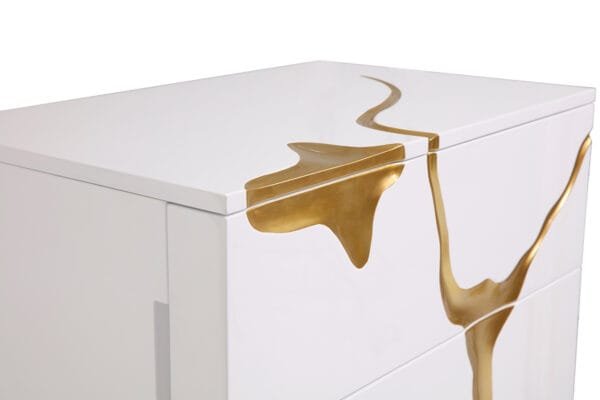 Modrest Aspen Modern White & Gold Chest - Image 2
