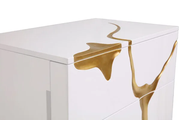 Modrest Aspen Modern White & Gold Chest - Image 2