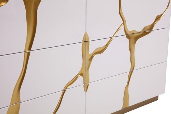 Modrest Aspen Modern White & Gold Dresser - Image 5