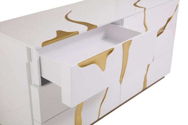 Modrest Aspen Modern White & Gold Dresser - Image 4
