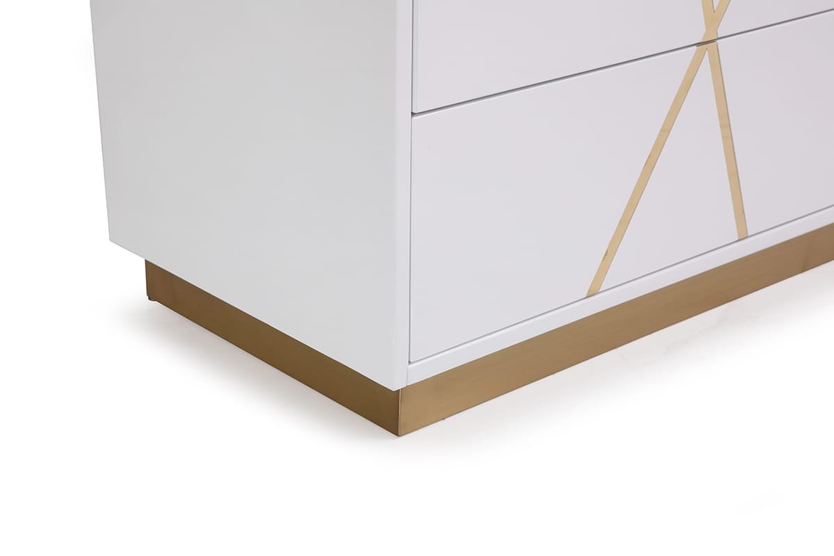 Modrest Nixa Modern Wide White and Gold Dresser 3 Modrest Nixa  Modern Wide White and Gold Dresser - Image 3