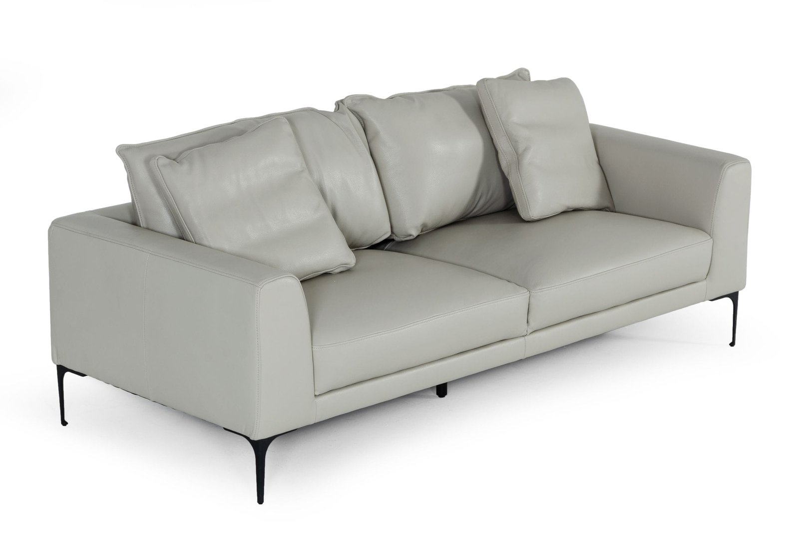 Divani Casa Jacoba - Modern Light Grey Leather Sofa 1 Divani Casa Jacoba - Modern Light Grey Leather Sofa