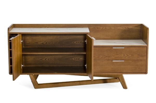 Modrest James - Contemporary Walnut & White Buffet - Image 2