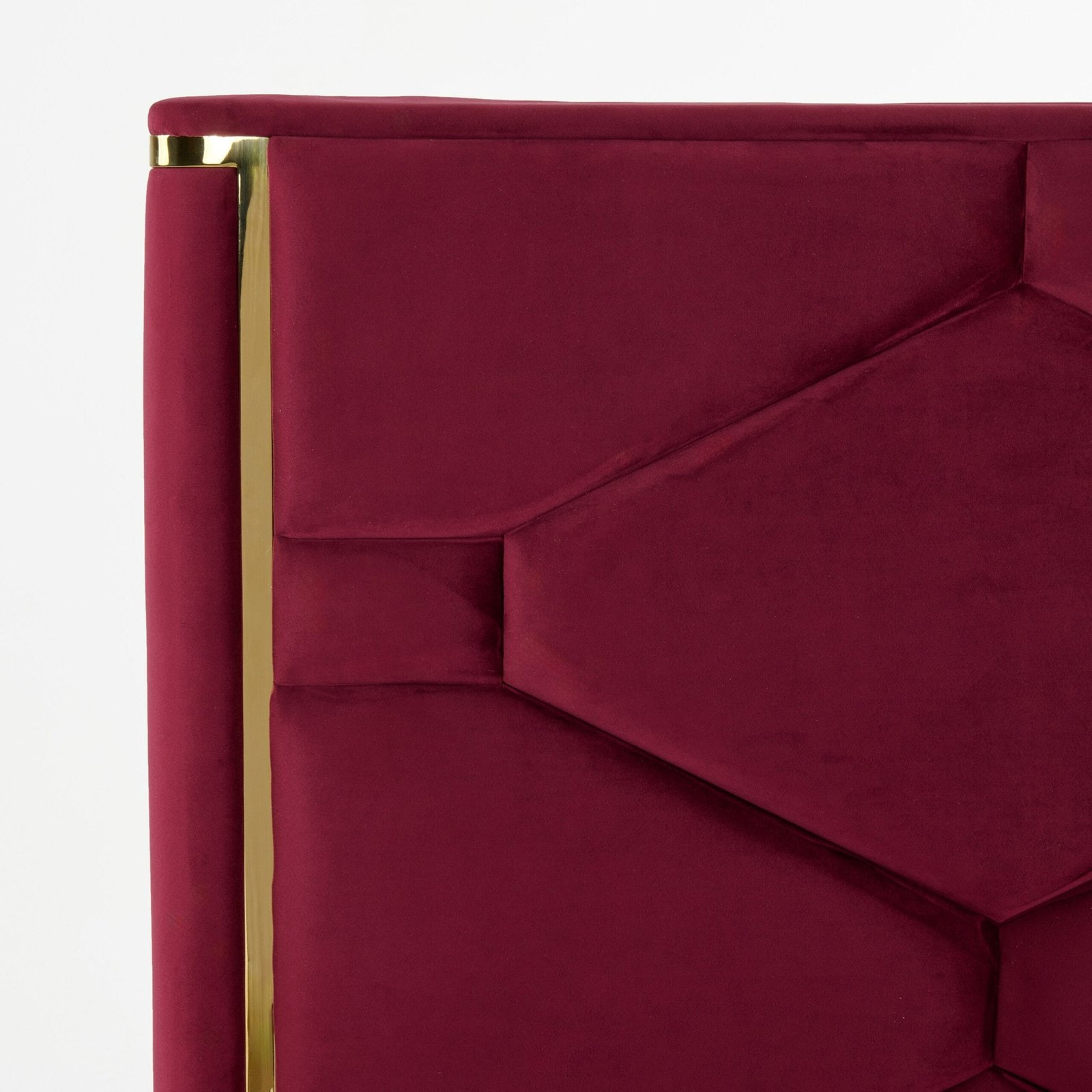 Modrest Janet - Modern Red Velvet + Gold Bed 4 Modrest Janet - Modern Red Velvet + Gold Bed - Image 4