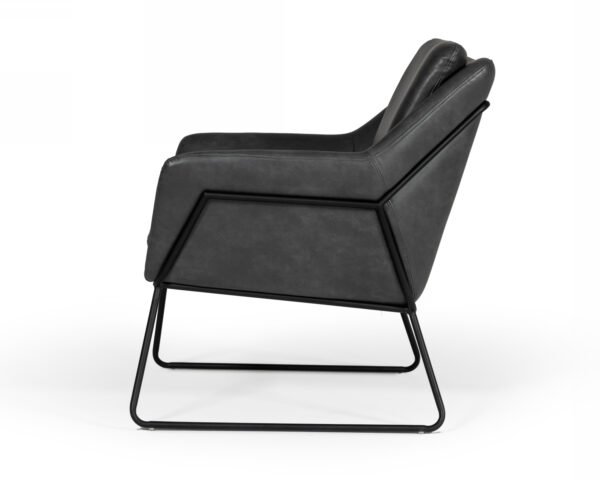 Modrest Jennifer - Industrial Dark Grey Eco-Leather Accent Chair - Image 2