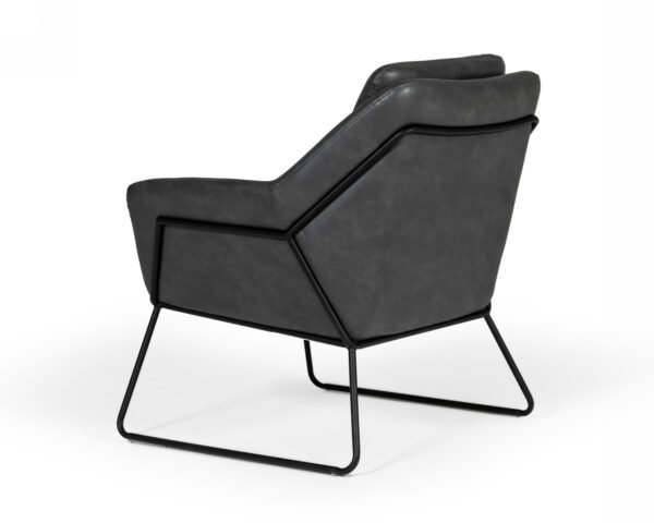 Modrest Jennifer - Industrial Dark Grey Eco-Leather Accent Chair - Image 3