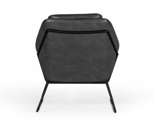 Modrest Jennifer - Industrial Dark Grey Eco-Leather Accent Chair - Image 4