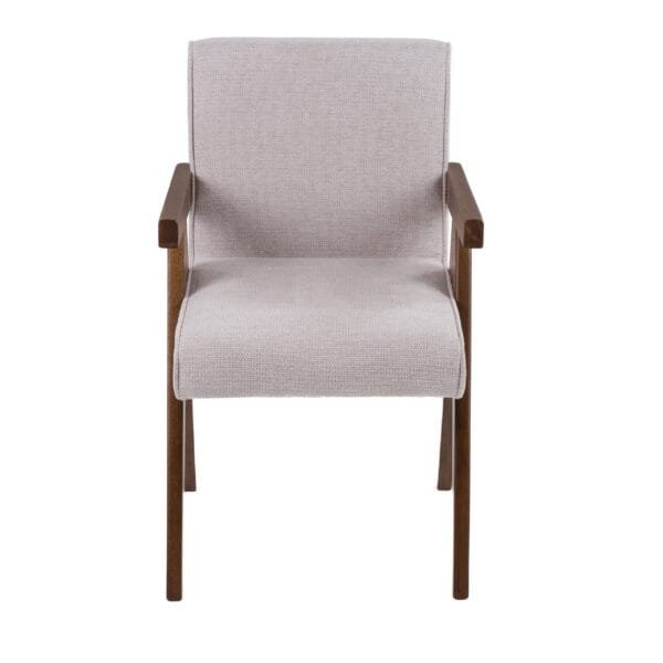 Modrest Joseline - Modern Beige Fabric + Walnut Dining Chair (Set of 2) - Image 2