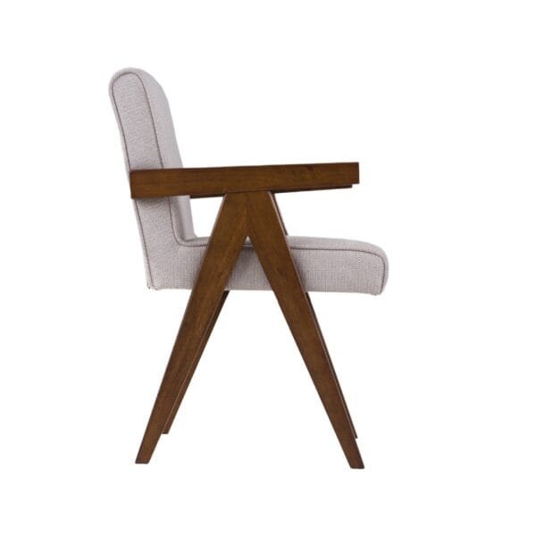 Modrest Joseline - Modern Beige Fabric + Walnut Dining Chair (Set of 2) - Image 4