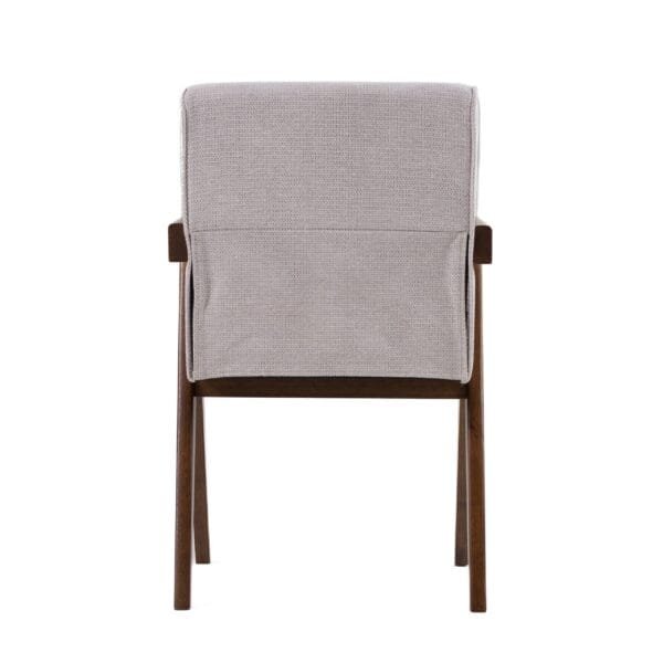 Modrest Joseline - Modern Beige Fabric + Walnut Dining Chair (Set of 2) - Image 5