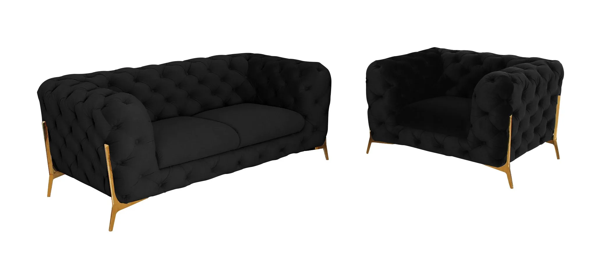 Divani Casa Quincey - Transitional Black Velvet Chair 2 Divani Casa Quincey - Transitional Black Velvet Chair - Image 2