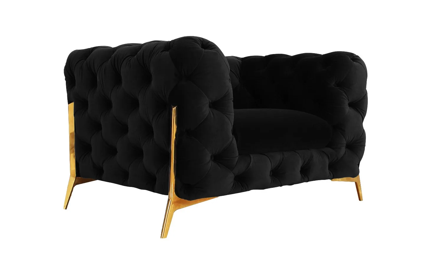 Divani Casa Quincey - Transitional Black Velvet Chair 1 Divani Casa Quincey - Transitional Black Velvet Chair