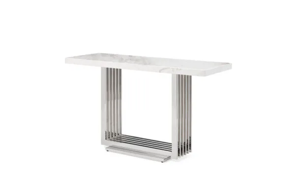 Modrest Kingsley Modern Marble & Stainless Steel Console Table - Image 4