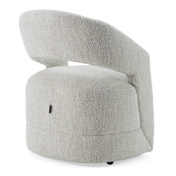 Modrest Kadoka - Modern Light Grey Fabric Swivel Dining Chair - Image 4
