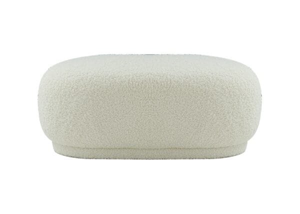 Divani Casa Kael - Contemporary White Sherpa Ottoman - Image 3
