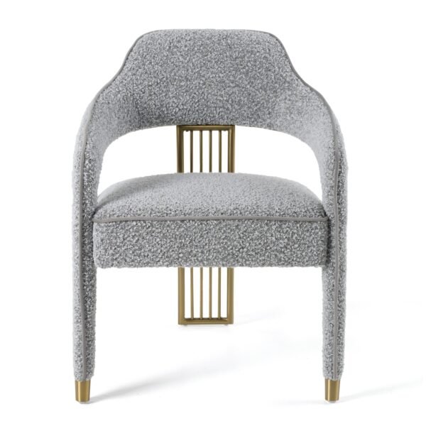 Modrest Kasem - Modern Grey Fabric + Gold Dining Chair