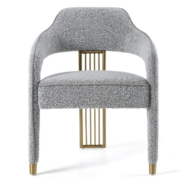 Modrest Kasem - Modern Grey Fabric + Gold Dining Chair - Image 2