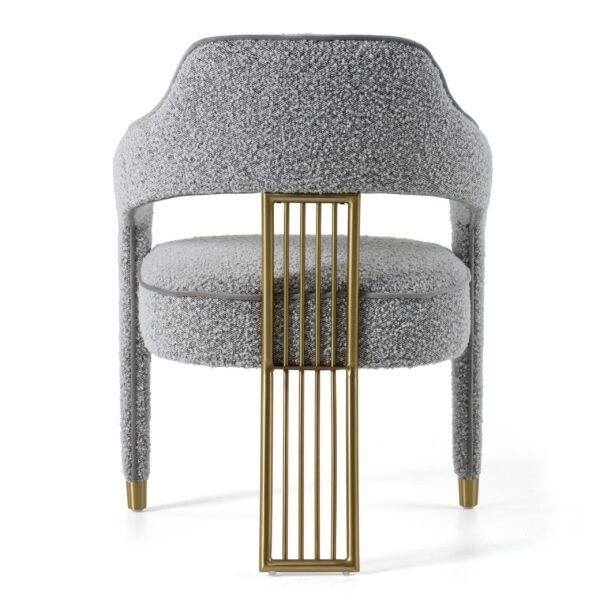 Modrest Kasem - Modern Grey Fabric + Gold Dining Chair - Image 4