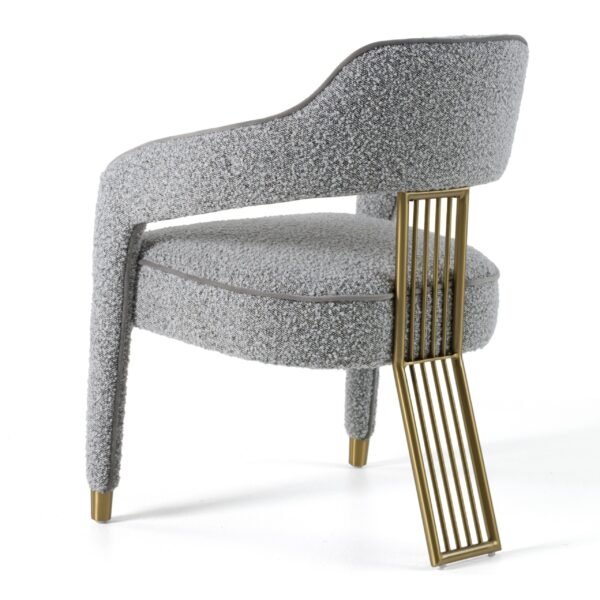 Modrest Kasem - Modern Grey Fabric + Gold Dining Chair - Image 5