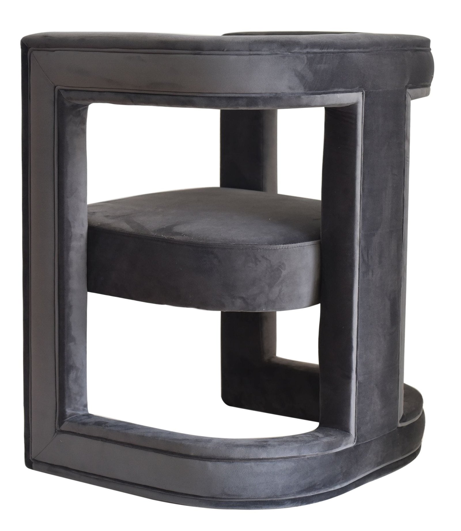 Modrest Kendra - Dark Grey Fabric Accent Chair 3 Modrest Kendra - Dark Grey Fabric Accent Chair - Image 3