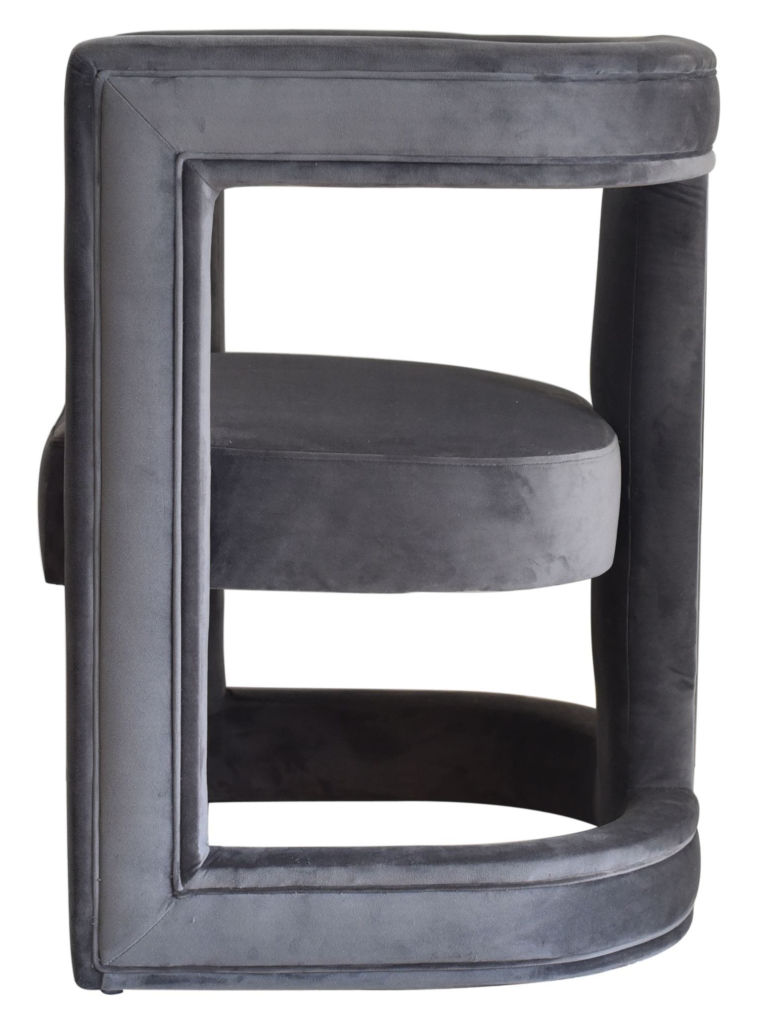 Modrest Kendra - Dark Grey Fabric Accent Chair 4 Modrest Kendra - Dark Grey Fabric Accent Chair - Image 4