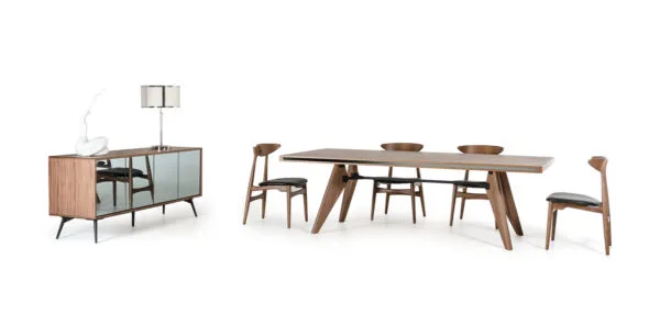 Modrest Kennedy Mid-Century Walnut Dining Table - Image 4