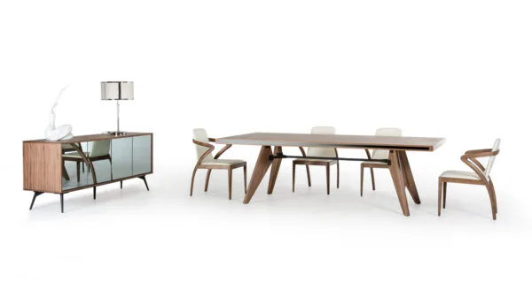 Modrest Kennedy Mid-Century Walnut Dining Table - Image 2
