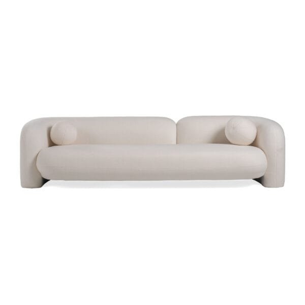 Modrest - Khan Modern 4-Seater Off White Fabric Sofa - Image 2