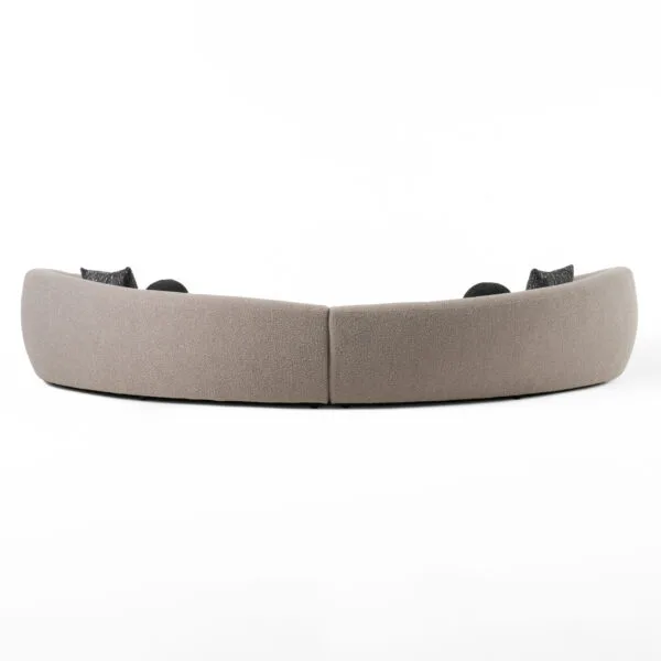 Modrest - Kilmer Modern Grey Curved Fabric Sectional Sofa - Image 5