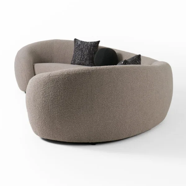 Modrest - Kilmer Modern Grey Curved Fabric Sectional Sofa - Image 4