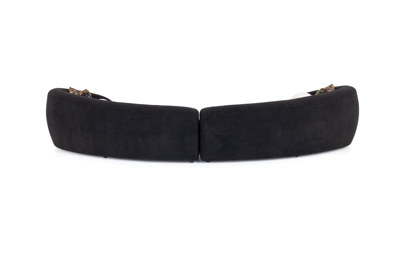 Modrest - Kilmer Modern Black Curved Fabric Sectional Sofa 5 Modrest - Kilmer Modern Black Curved Fabric Sectional Sofa - Image 5