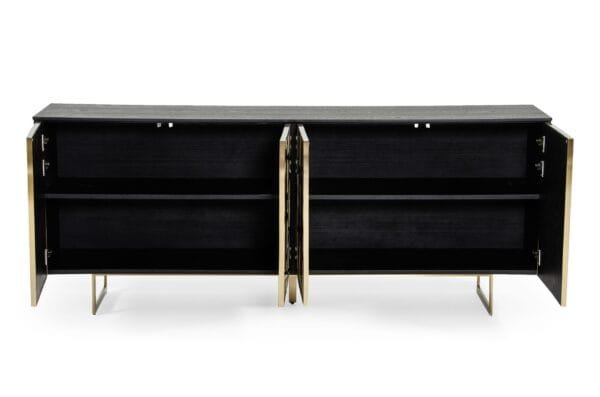 Modrest Kilson - Modern Black Oak & Champagne Gold Buffet - Image 2