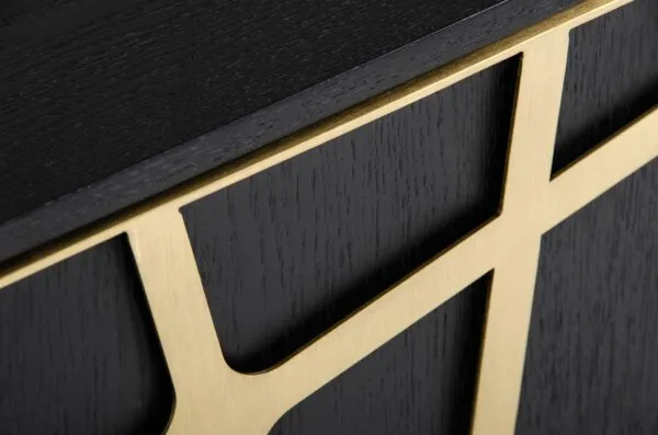 Modrest Kilson - Modern Black Oak & Champagne Gold Buffet - Image 3