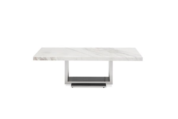 Modrest Kingsley Modern Marble & Stainless Steel Coffee Table