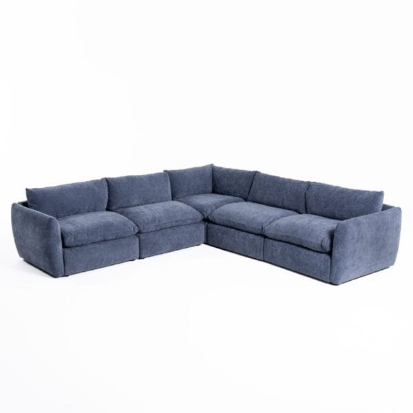 Divani Casa Kinsey - Modern Blue Fabric Modular Armless Seat - Image 5