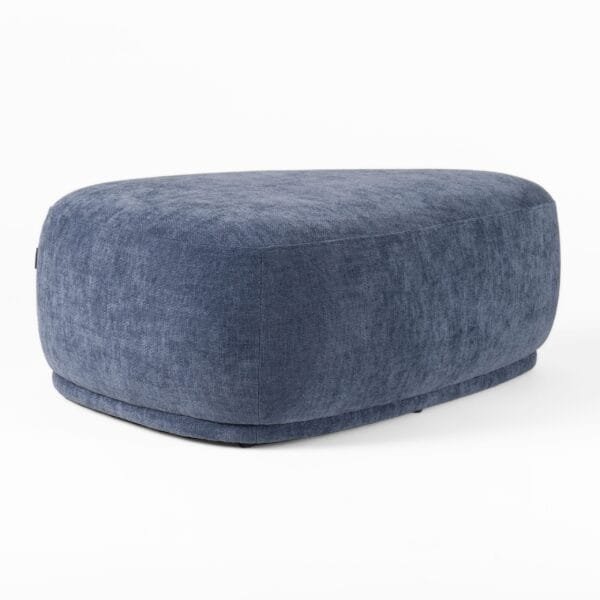 Divani Casa Kinsey - Modern Blue Large River Rock Ottoman - Image 4
