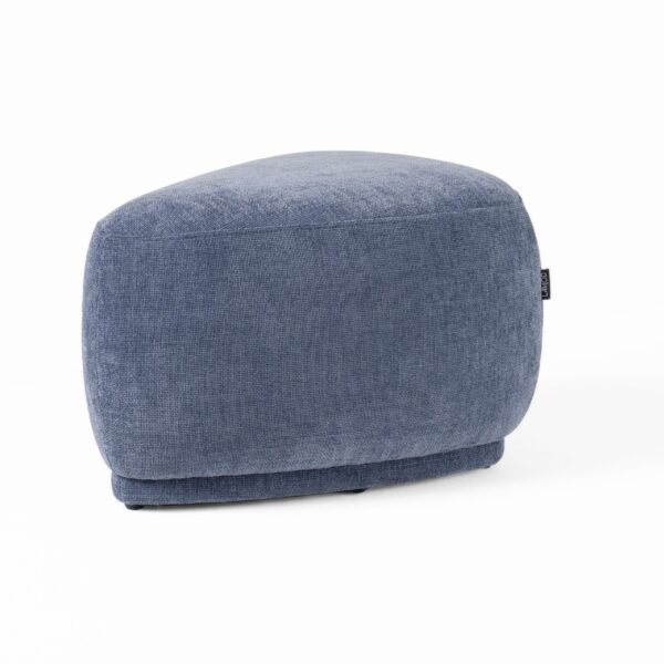 Divani Casa Kinsey - Modern Blue Small River Rock Ottoman