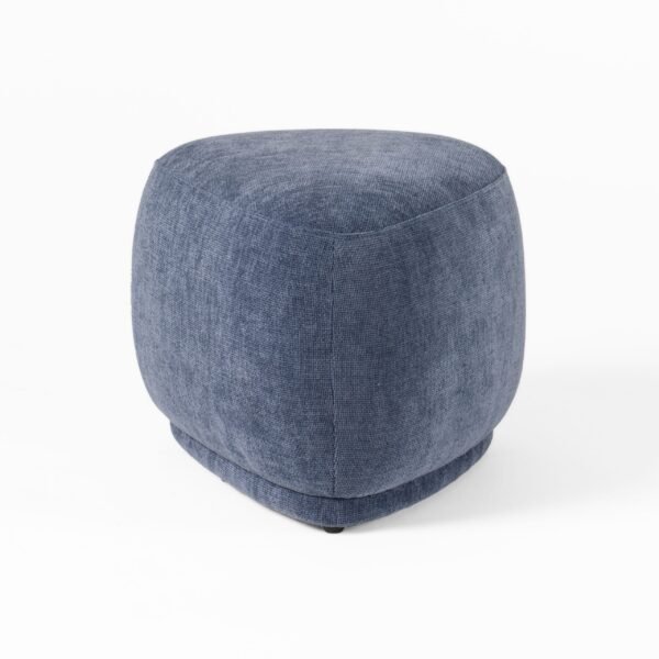 Divani Casa Kinsey - Modern Blue Small River Rock Ottoman - Image 2